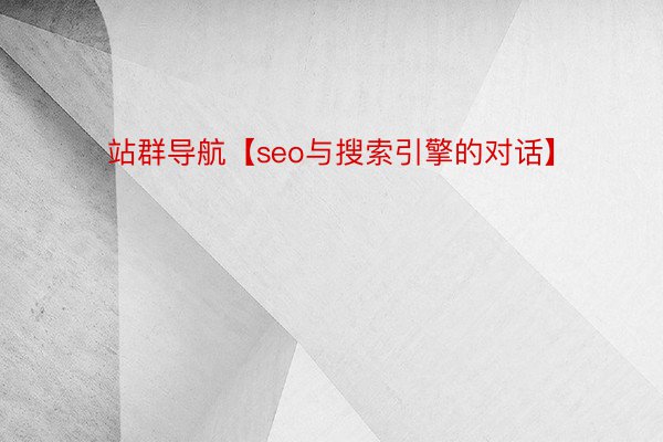 站群导航【seo与搜索引擎的对话】