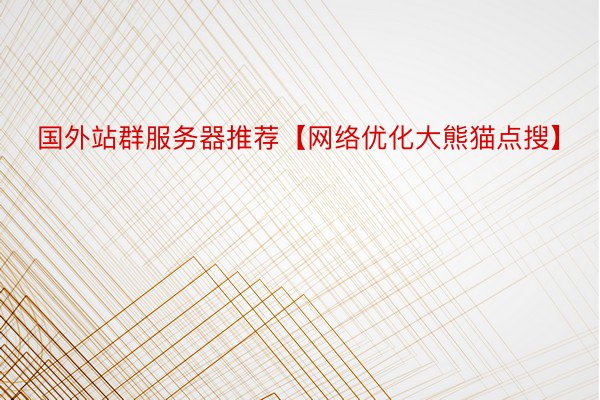 国外站群服务器推荐【网络优化大熊猫点搜】