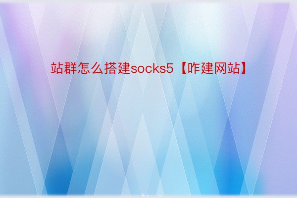 站群怎么搭建socks5【咋建网站】