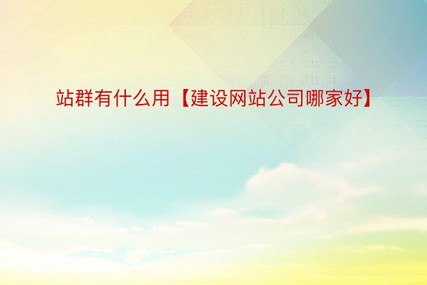 站群有什么用【建设网站公司哪家好】