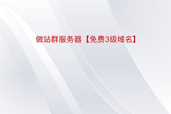 做站群服务器【免费3级域名】