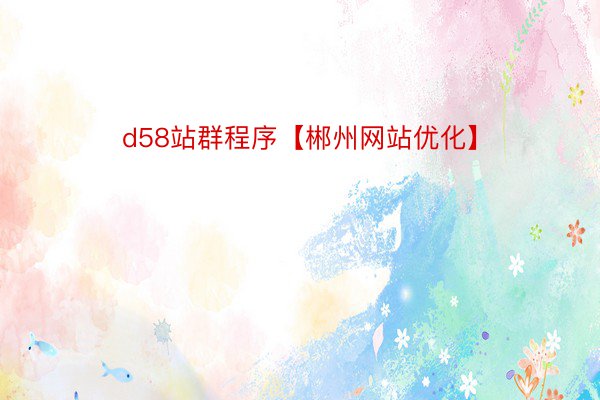 d58站群程序【郴州网站优化】