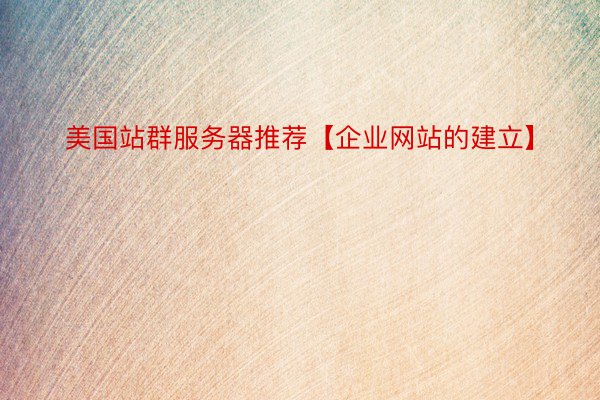 美国站群服务器推荐【企业网站的建立】