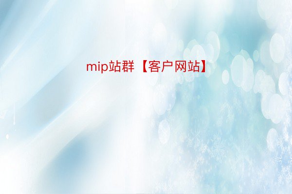 mip站群【客户网站】