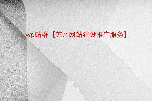 wp站群【苏州网站建设推广服务】