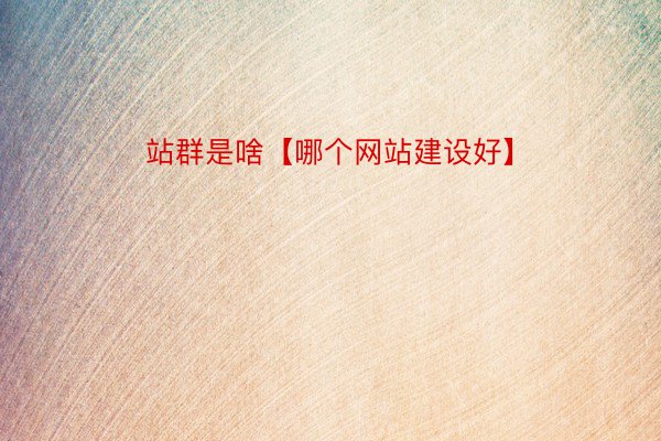 站群是啥【哪个网站建设好】