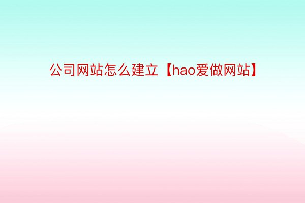 公司网站怎么建立【hao爱做网站】